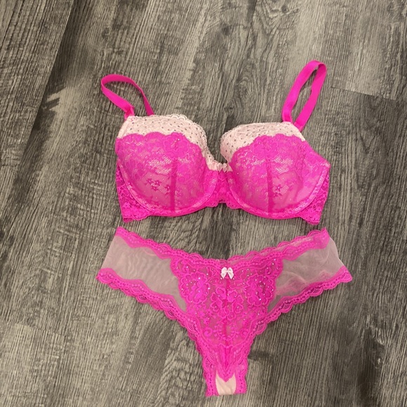 Victoria's Secret Other - Sold- SET! Victoria's Secret Swavorski Crystal Demi Panty Set Barbie-core